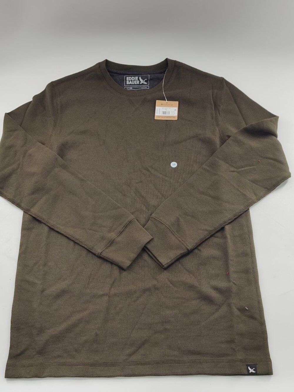 Men's Eddie Bauer Favorite Thermal Crew Olive Green Size TM P#801@CMK
